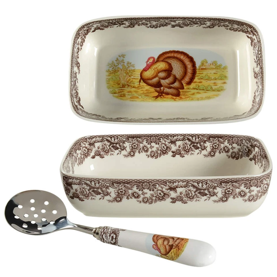 Cuenco de arándanos Spode Woodland y servidor de acero inoxidable/cerámica 10666518 Foto 1 de 1