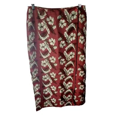 Maxi falda envolvente para mujer Eddie Bauer 22537 floral hawaiana mezcla de lino Plus 14 Foto 1 de 4