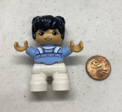 Lego Duplo Asian Toddler Girl Daughter Pink Outfit Pigtails Black Hair - Image 1 of 3