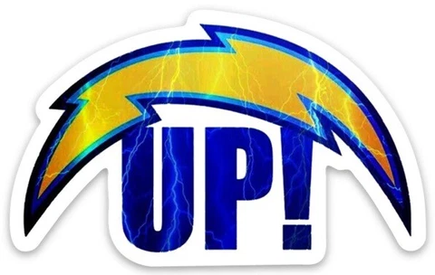 Los Angeles Chargers BOLT UP Logo Type Die-Cut MAGNET Cover