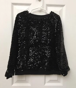 Zara Kids Collection Girls Sweater Sequin Dressy Black Size 7 cm 122 - Picture 1 of 6