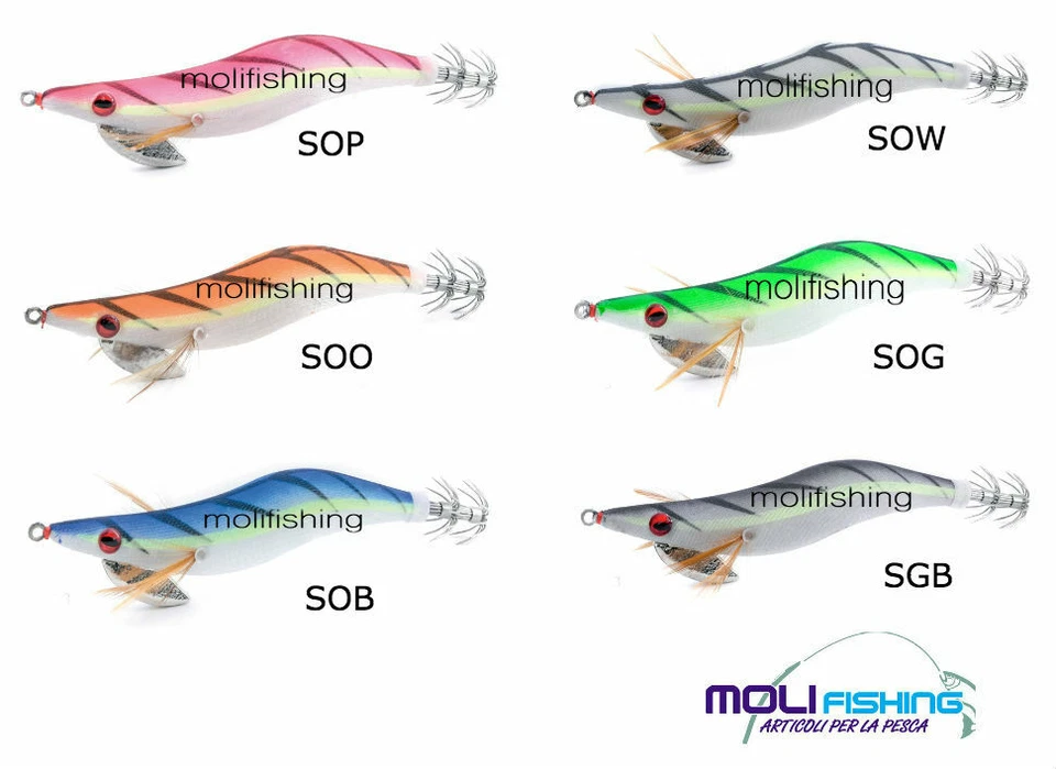 KABO SQUID JATSUI EGI TOTANARA JATSUI KABO SQUID OITA LUMO 3.0 CON STRISCIA FLUO PESCA SEPPIE