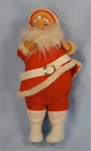 Santa Claus Doll Toy Holds Sack Presents Plastic Japan Christmas 1950s AS IS (O) - Picture 1 of 11