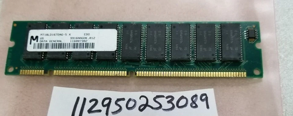 128MB EDO  168Pin DIMM  3.3v  ECC UNBUFFERED UDIMM  INTEL MEMORY RAM  4K 16X4    - Image 1 of 1