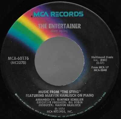 Music From the Sting * by Marvin Hamlisch (7", 1974, MCA)   VG+ Foto 1 de 2