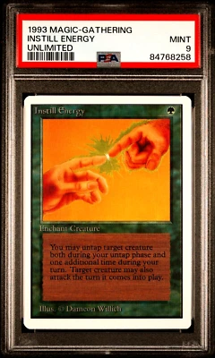 1993 MTG Magic The Gathering Unlimited Instill Energy PSA 9 Only 7 Graded Higher - Image 1 of 4