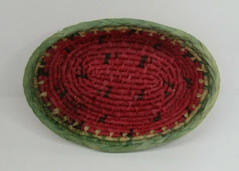 Wicker Watermelon Basket 11 1/2" X 8" Cover