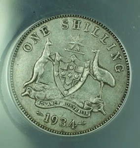 1934 1 Shilling Australia ANACS EF-45 Silver Coin KM#26 - Picture 1 of 3