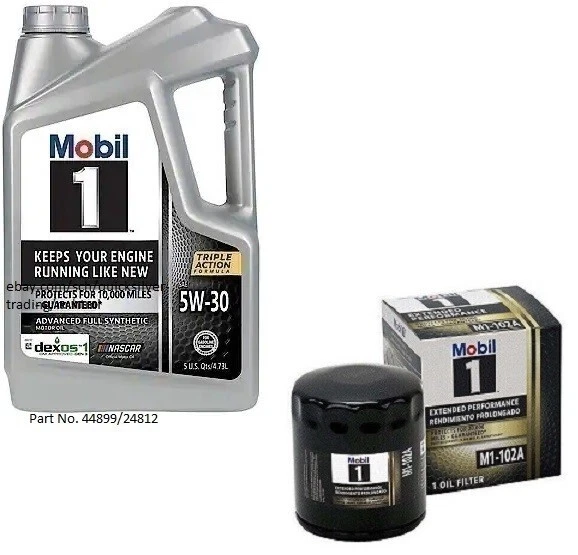 Filtro de aceite de motor Mobil1 M1-102A y aceite de motor totalmente sintético Mobil1 5W30 de 5 cuartos de galón Foto 1 de 1
