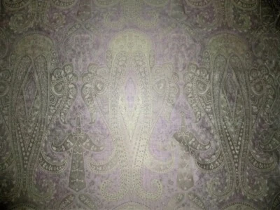 SILK LOOM EXOTIC RAIPUT PAISLEY SILK DAMASK FABRIC 8 YARDS LAVENDER MUTLI - Image 1 of 4