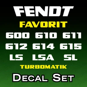 Fendt Favorit 600, 610, 611, 612, 614,615 LS LSA SL Turbomatik Traktor Naklejka - Zdjęcie 1 z 33