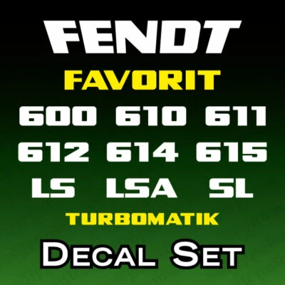 MARKENLOS Fendt Favorit 600, 610, 611, 612, 614,615 LS LSA SL Turbomatik Traktor Aufkleber
