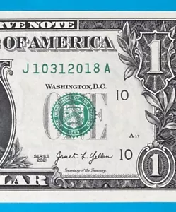 October 31, 2018 : J 10312018 A BIRTHDAY NOTE $1 One Dollar Bill *UNC* ๐๐ - Picture 1 of 3