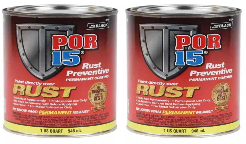 POR-15 45404 Semi Gloss Black Rust Preventive Coating Quart