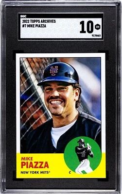 2022 Topps Archives #7 Mike Piazza SGC 10 GEM MINT - Image 1 of 2