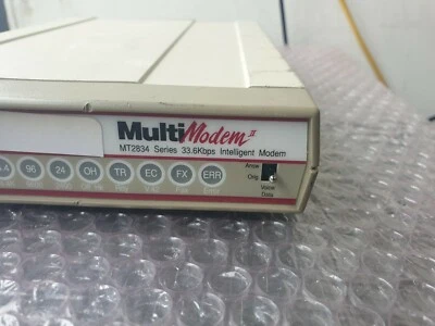 MULTITECH MT2834 MT2834BL 33.6KBPS INTELLIGENT MODEM W/ EIA RS232C CABLE (R6S-1. - Image 1 of 4