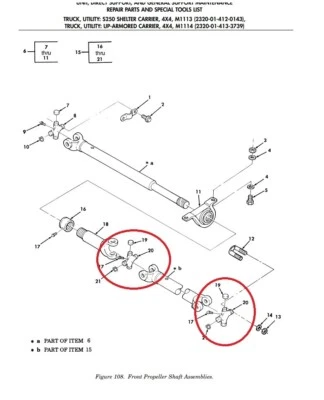 HMMWV HUMMER H1  FRONT DRIVE SHAFT  U JOINT 2520-01-189-2135 - Image 1 of 2