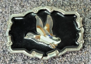 1983 W Buckle Co Mallard Duck Enamel Belt Buckle - Picture 1 of 5