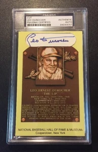 Leo Durocher signed Cut Plaque Autographed Brooklyn Dodgers Very Rare! - Picture 1 of 11