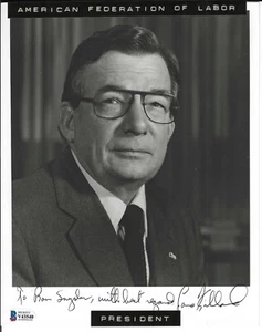 Lane Kirkland Signed American Federaion Of Labor 8.5x11 Photo Beckett COA To Ron - Picture 1 of 1