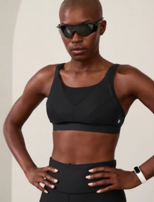 Athleta 34DD Invincible Bra, Black Compression Sports Bra Running Workout NWT - Image 1 of 4