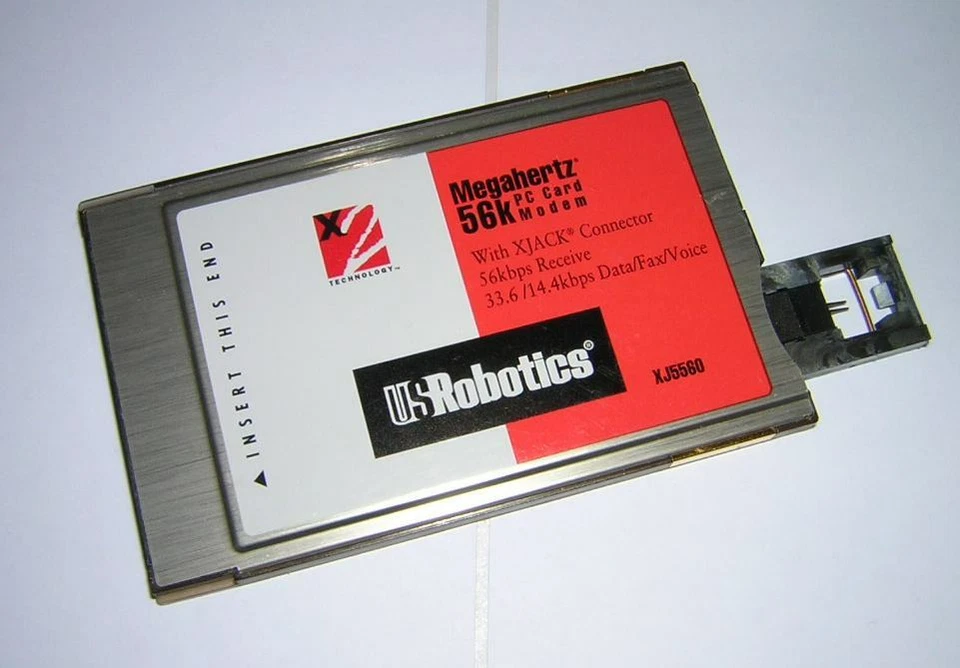 US Robotics Megahertz 56k PCMCIA Modem PC Card with XJACK Connector XJ5560 - Image 1 of 1