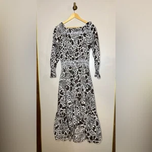 Vestido midi Adam Lippes marrón y blanco fuera del hombro 8 - Imagen 1 de 8