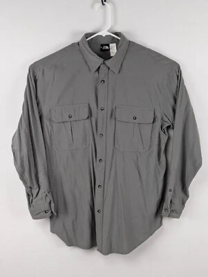 Camisa The North Face Para Hombre Grande Gris Manga Larga Cuello Abotonado Aire Libre Senderismo Foto 1 de 4
