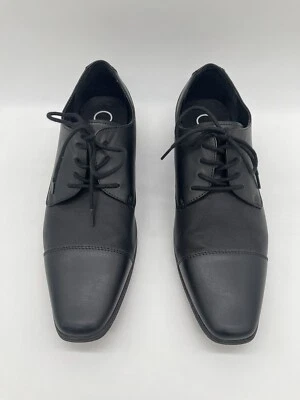 Calvin Klein Dress Shoes Mens 10.5 Bachman Oxford Black Faux Leather Square Toe - Image 1 of 4