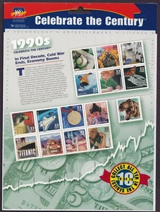 Scott #3191 33¢ 1990s Celebrate the Century Sheet of 15 Stamps - Sealed - Picture 1 of 3
