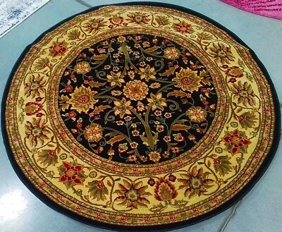 BLACK / IVORY 5'-3" x 5'-3" Back Stain Rug, Reduced Price 1172773636 LNH212A-5R - Image 1 of 4