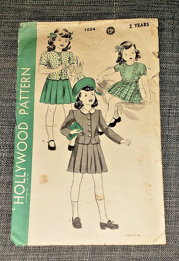 Vintage Hollywood Pattern No. 1054 Child's Jacket and Skirt - Size 2 Years - Image 1 of 4