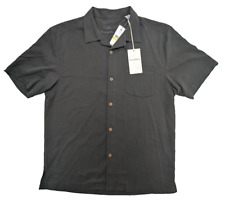 $128 Tommy Bahama Men's Medium Coastal Breeze Check SS Black Silk Camp Shirt