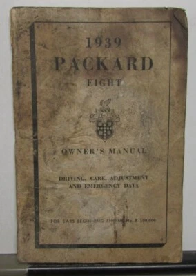 Packard 1939 ocho propietarios manual cuidado y operación mantenimiento original Foto 1 de 4