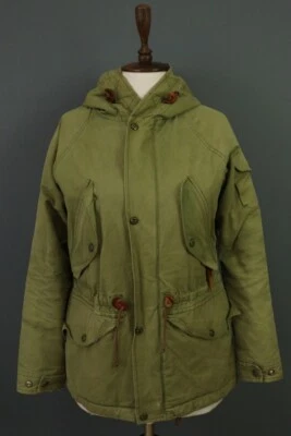 Filson Garment Khaki Outdor Multipockets Wool Parka Trench Coat Jacket Size 8 - Image 1 of 4