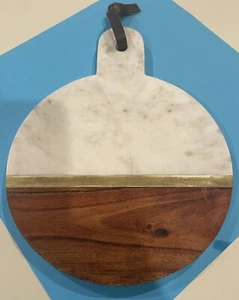 Untersetzer Marmor, Holz und Messing - Bild 1 von 2