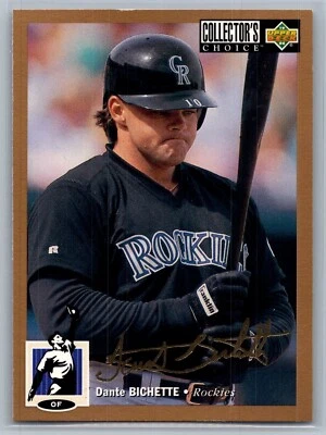 1994 Upper Deck Collector's Choice - Dante Bichette #52 Gold Signature SP - Image 1 of 2