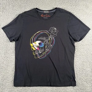 Robert Graham Skull & RosesT-Shirt Mens 2XL Black Short Sleeve 100% Cotton - Picture 1 of 8