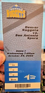CARMELO ANTHONY NBA DEBUT TICKET 10/29/03 - NUGGETS SPURS - Picture 1 of 4