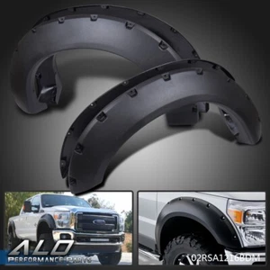 Pocket Rivet Fender Flares Fit For 11-16 Ford F250 Super Duty Textured 4pcs - Picture 1 of 12