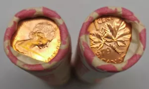 Rollo de máquina bancaria Canadian Penny CIBC 1979 papel blanco rojo (50 quilates) x 2 lote 18 - Imagen 1 de 3