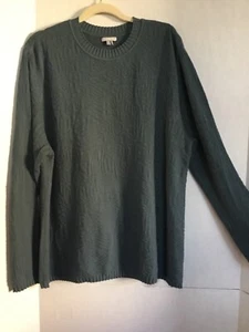 Peruvian Connection Sweater Men's L Crew Neck Pullover Textured Teal Blue Knit - Picture 1 of 4