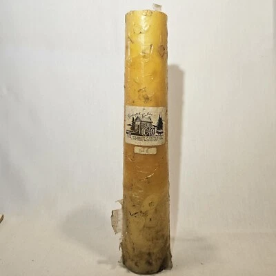 Vintage Ultra Rare Yankee Candle 14"X3"X2" Tapered Pillar Candle Peach Never Lit - Image 1 of 4