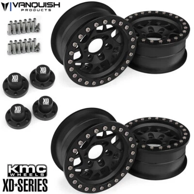 Vanquish KMC 1.9 XD127 Bully Black Aluminum Wheels (4) w/XD Center Hubs (4) - Image 1 of 3