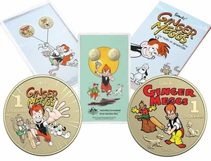 Australian 2021 RAM Mint $1 Dollar 2 Coin Set GINGER MEGGS 100 Years Colour UNC - Picture 1 of 6
