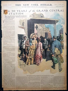 1910 New York Color Newspaper Page - 39 Years of The Grand Central Station - Picture 1 of 2
