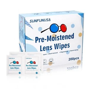 200 Count Lens Cleaning Wipes-Pre-Moistened Individually Wrapped Eyeglass Wip... - Picture 1 of 7
