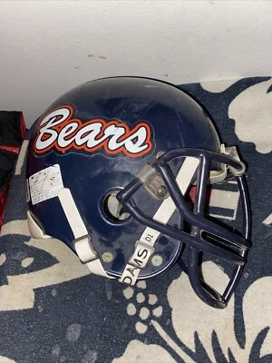 复古 2000 Riddell VSR 全尺寸定制芝加哥熊标志足球头盔青少年 S — 第 1/4 张图片