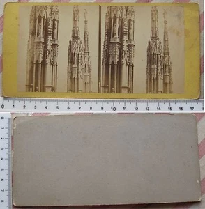 Stereofoto Milano - Guglie del Duomo particolare - fine '800 - Foto 1 di 1