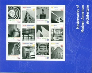 US: 2005 MASTERWORKS MODERN AMERICAN ARCHITECTURE Sc 3910; 37 Cents Values - Picture 1 of 1